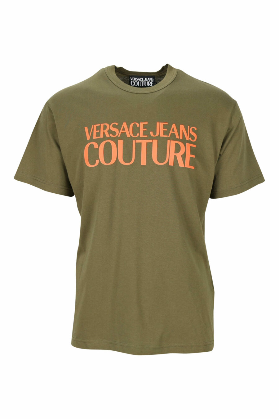 Camiseta verde militar con maxilogo clásico naranja - 8052019468090 scaled