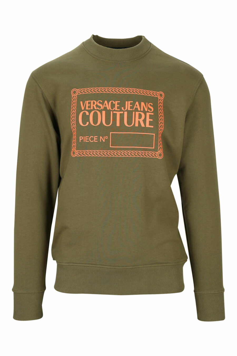 Military green sweatshirt with orange "piece number" maxilogo - 8052019469479 scaled