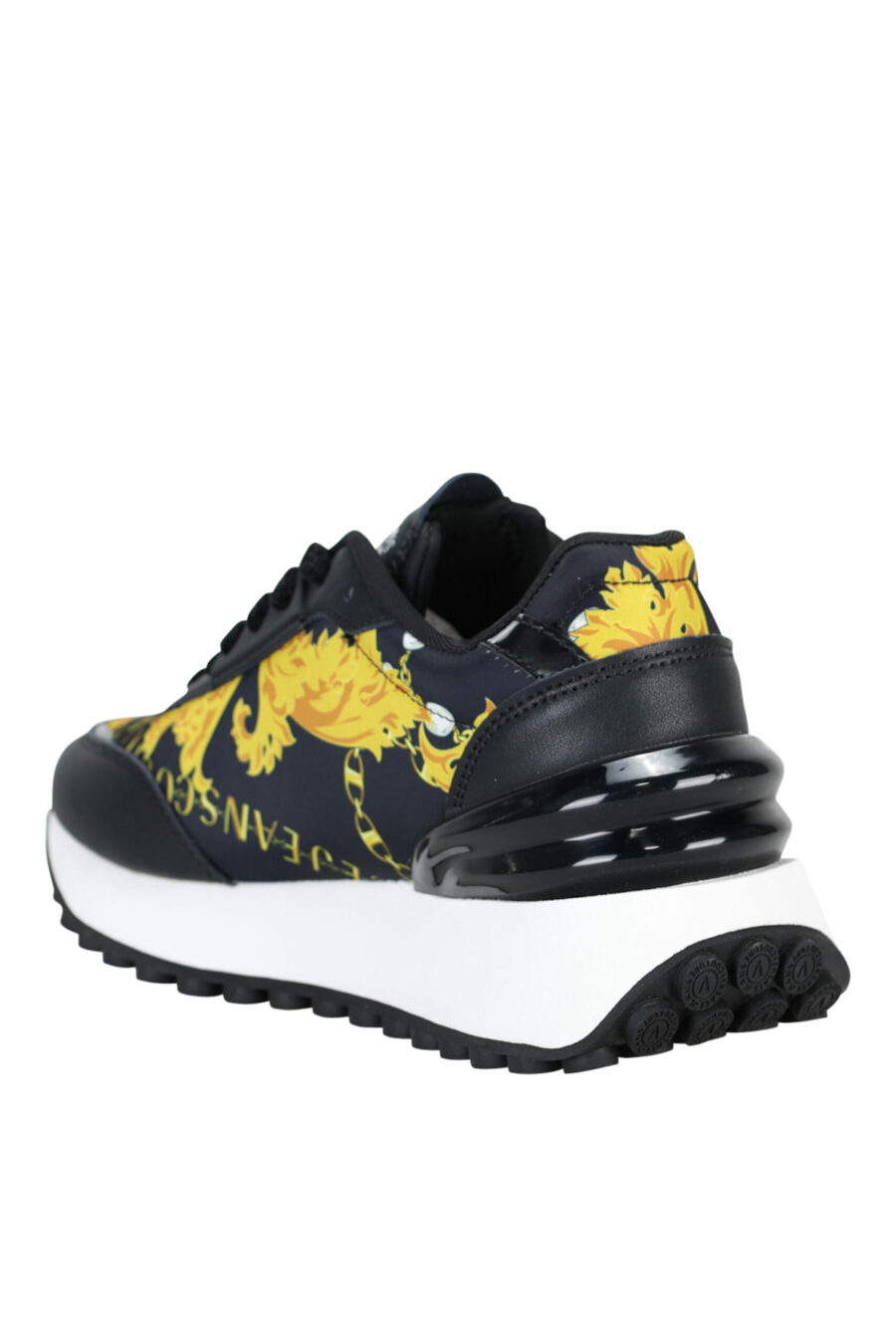 Black trainers with baroque print and platform - 8052019482591 3 scaled