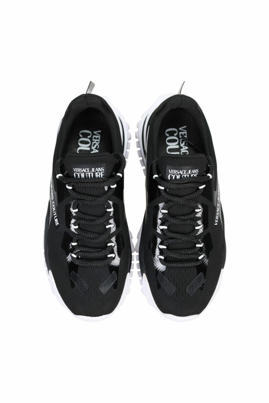 Zapatillas negras mix con minilogo blanco y suela blanca - 8052019489880 4 scaled