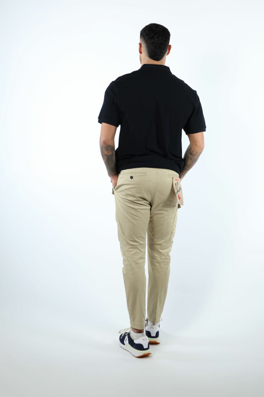 Beige sexy cargo trousers with side pockets - 8052134973608 2