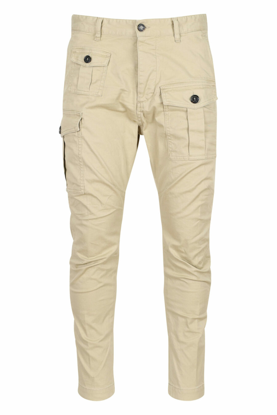 Beige sexy cargo trousers with side pockets - 8052134973615 scaled