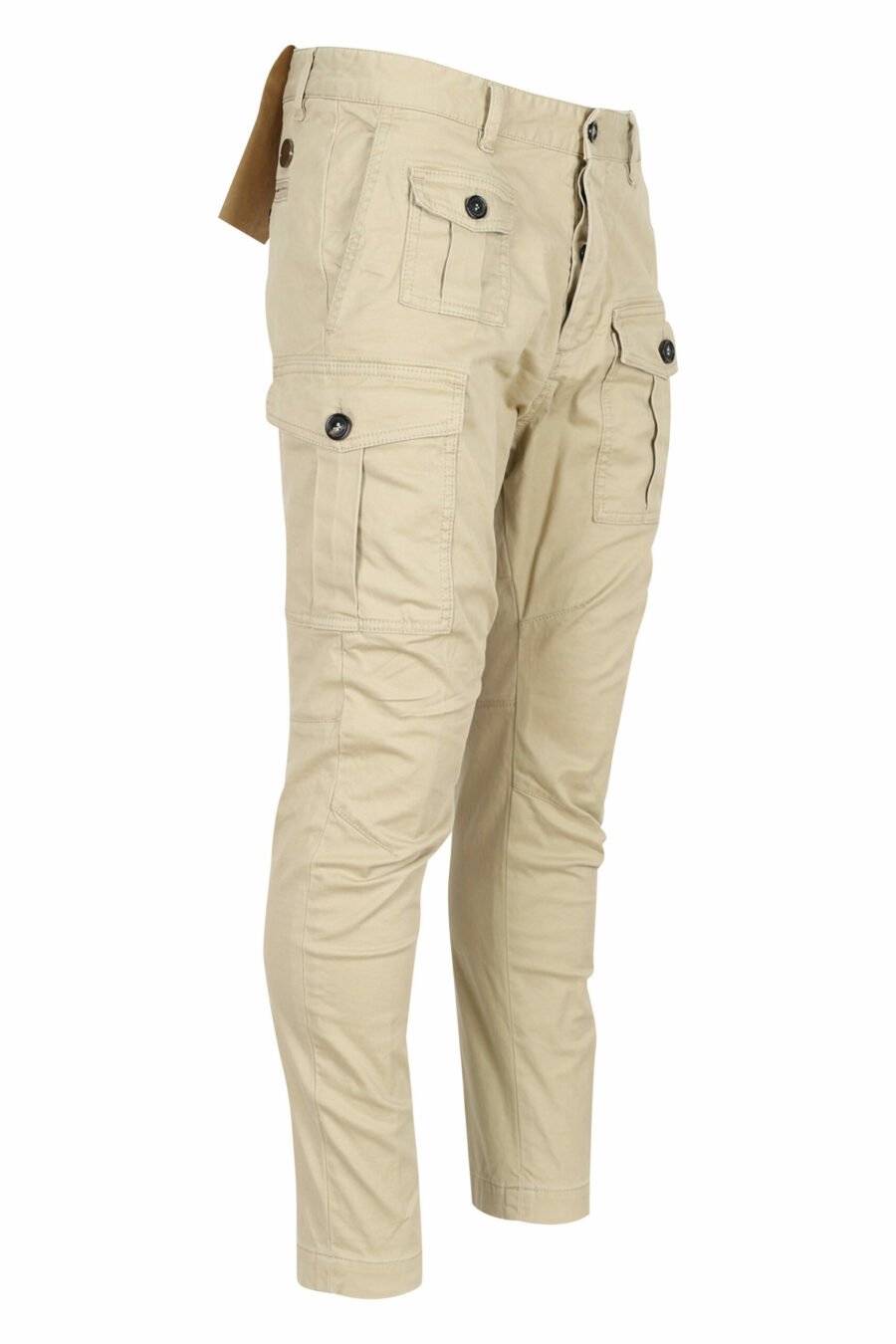 Beige sexy cargo trousers with side pockets - 8052134973615 1 scaled