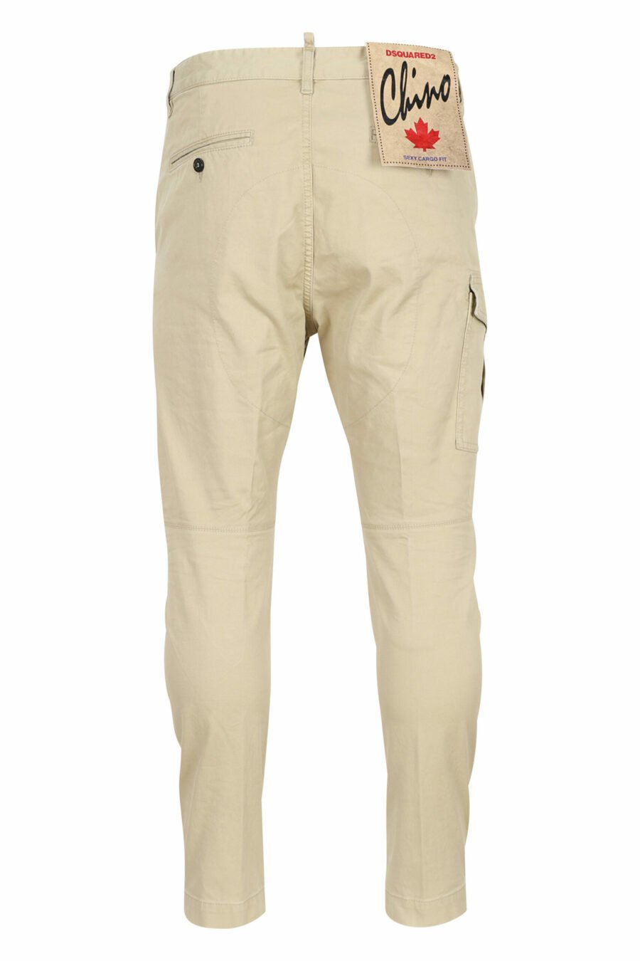 Beige sexy cargo trousers with side pockets - 8052134973615 2 scaled