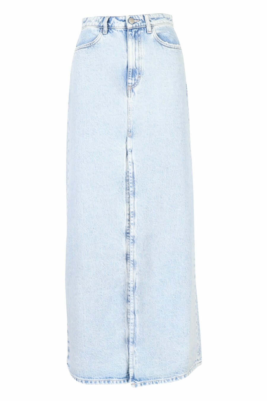 Long blue denim skirt "lara" with slit - 8052691166819 scaled