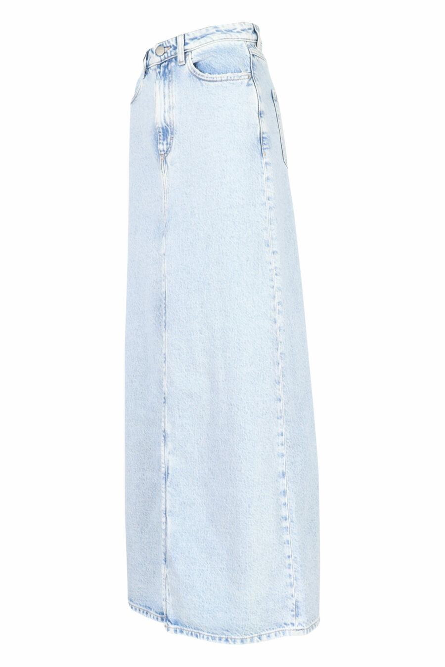 Long blue denim skirt "lara" with slit - 8052691166819 1 scaled