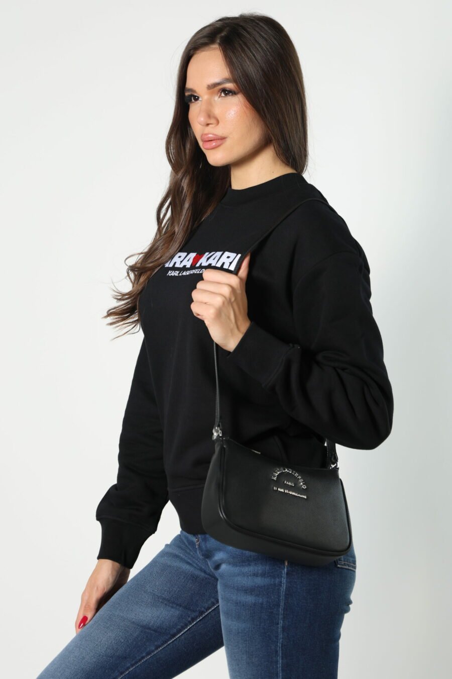 Black shoulder bag with mini-logo "rue st guillaume" - 8052865435499 381 1 scaled