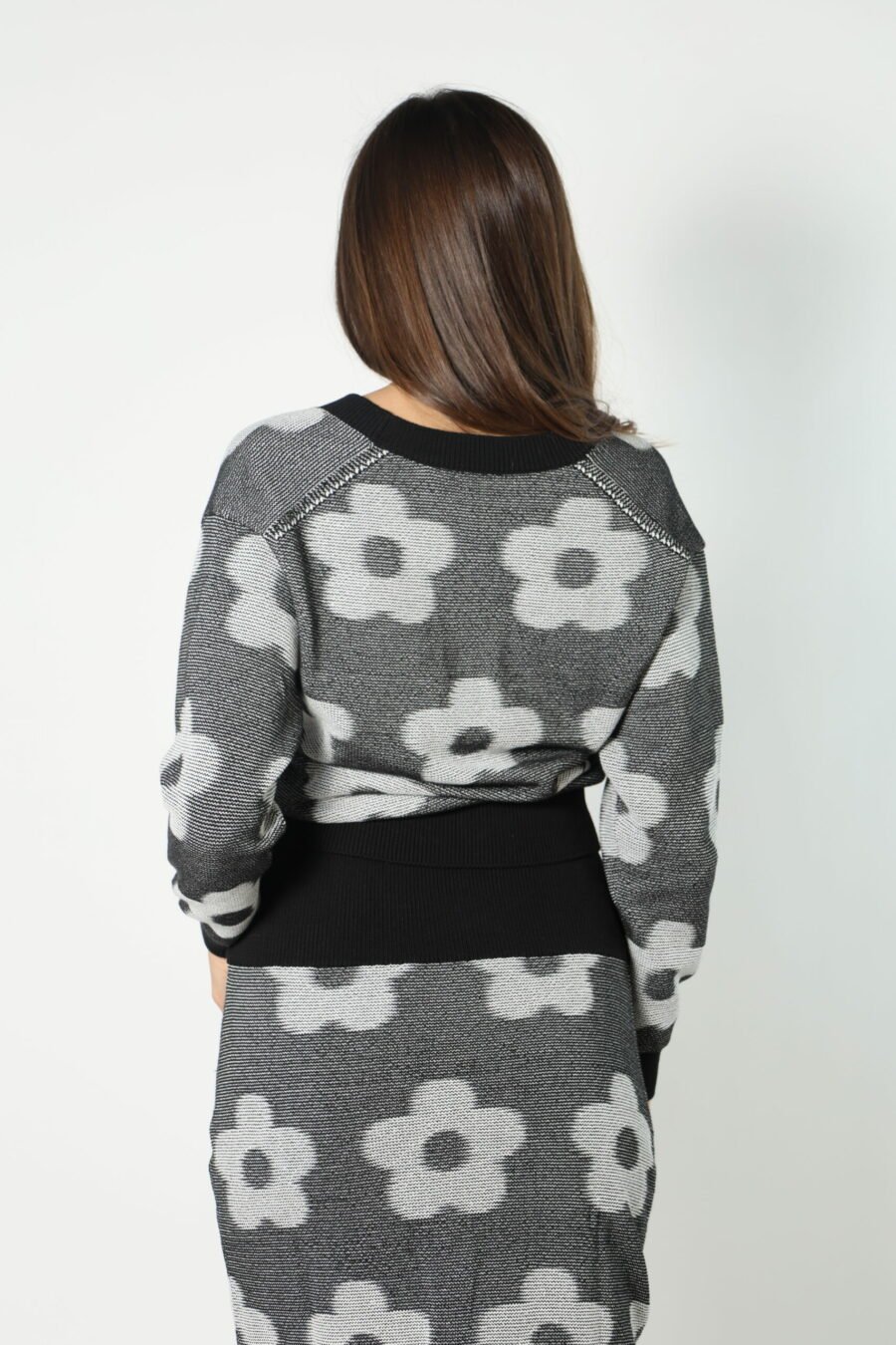 Grey jumper with buttons "all over boke flower logo " - 8052865435499 450 scaled