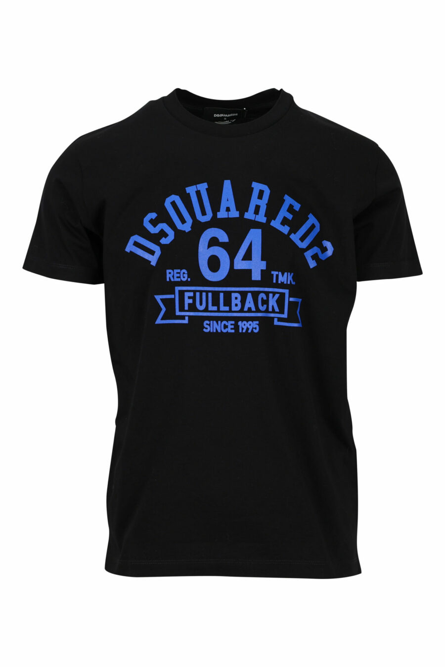 Camiseta negra con maxilogo "college" azul - 8054148086510 scaled