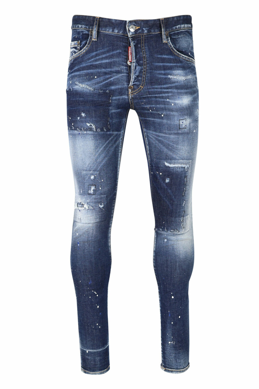 Blaue "super twinky jean" Jeans mit Patch und ausgefranst - 8054148104863 skaliert