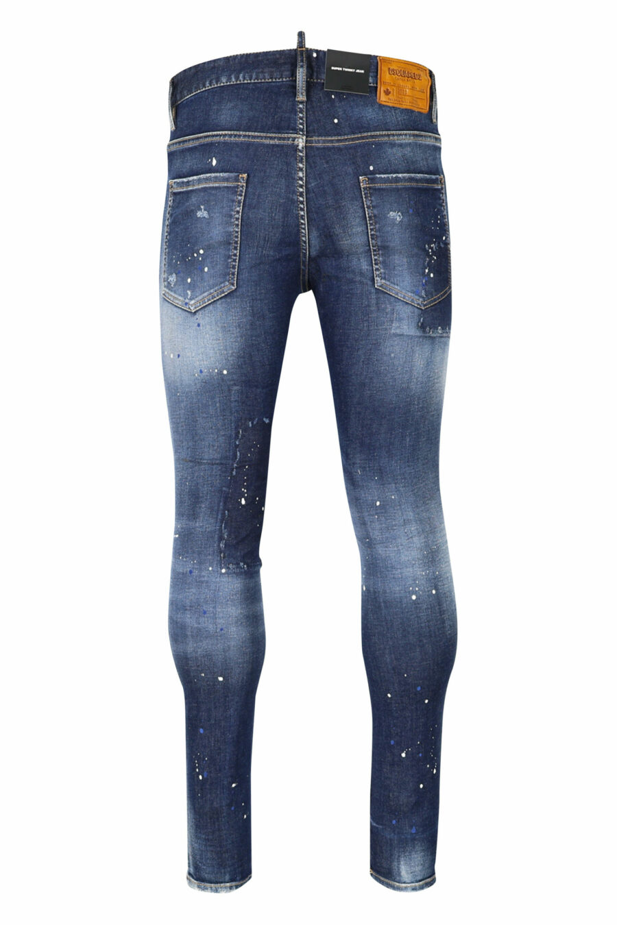 Blaue "super twinky jean" Jeans mit Patch und ausgefranst - 8054148104863 2 skaliert