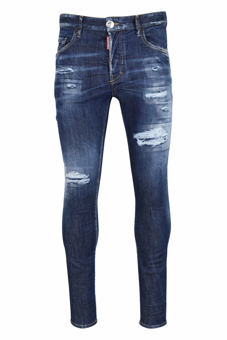 Calças de ganga azuis "super twinky jean" com rasgões e desgastadas - 8054148106201