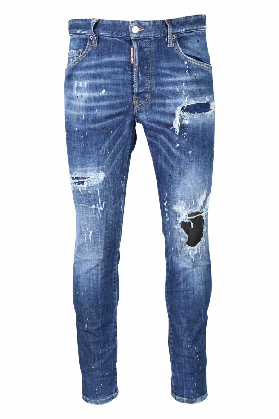 Calças de ganga "super twinkey jean" azuis desgastadas com rasgões pretos - 8054148124328 scaled