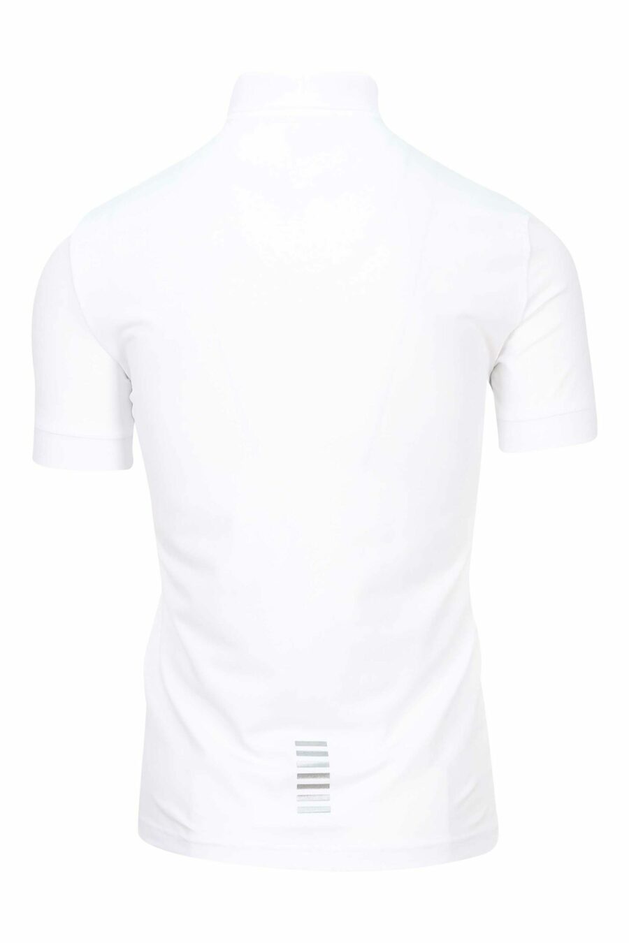 Weißes Poloshirt mit silbernem Minilogo mit Farbverlauf "lux identity" - 8055187159944 2 skaliert