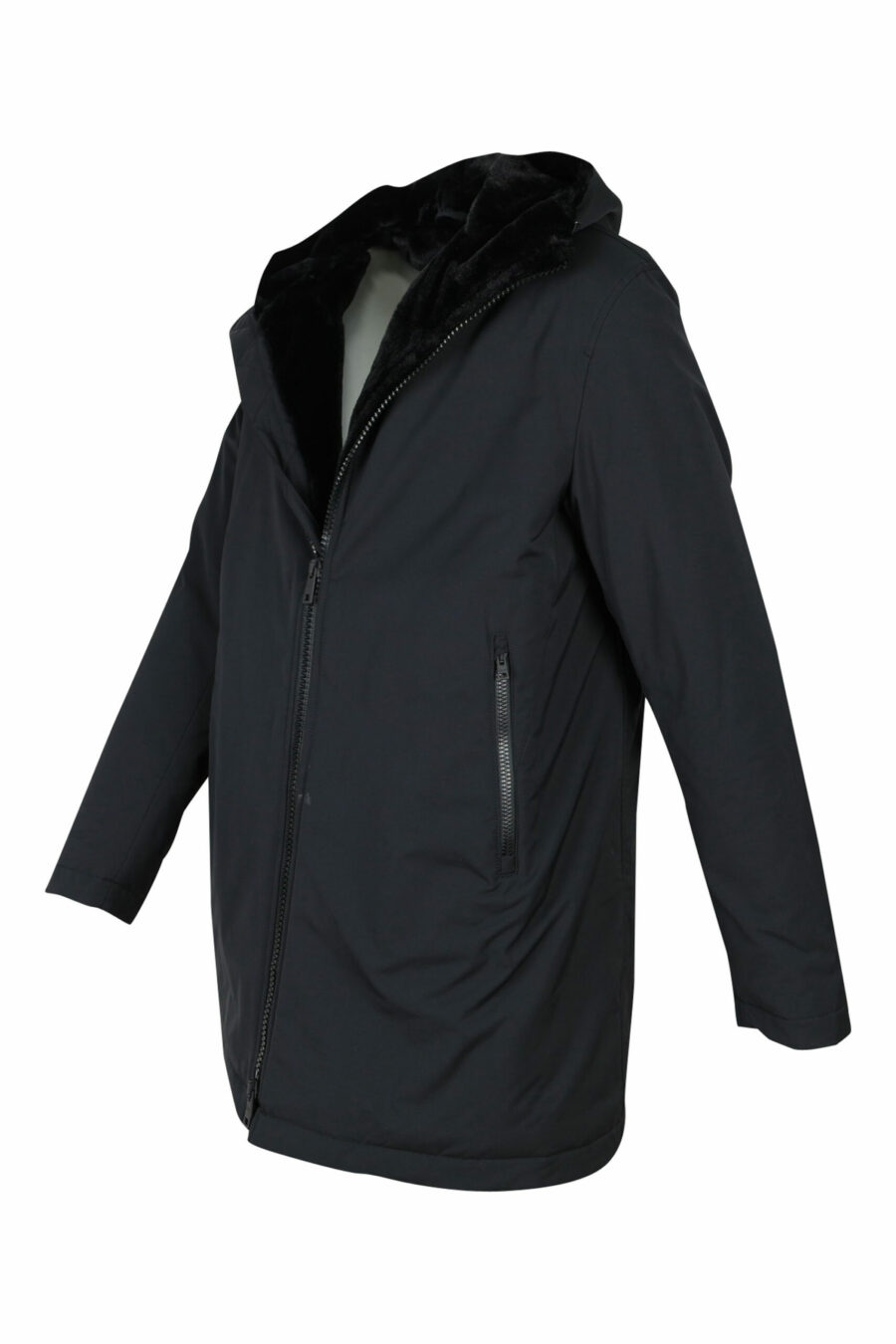 Black parka with hood and synthetic lining - 8055721650272 1 scaled