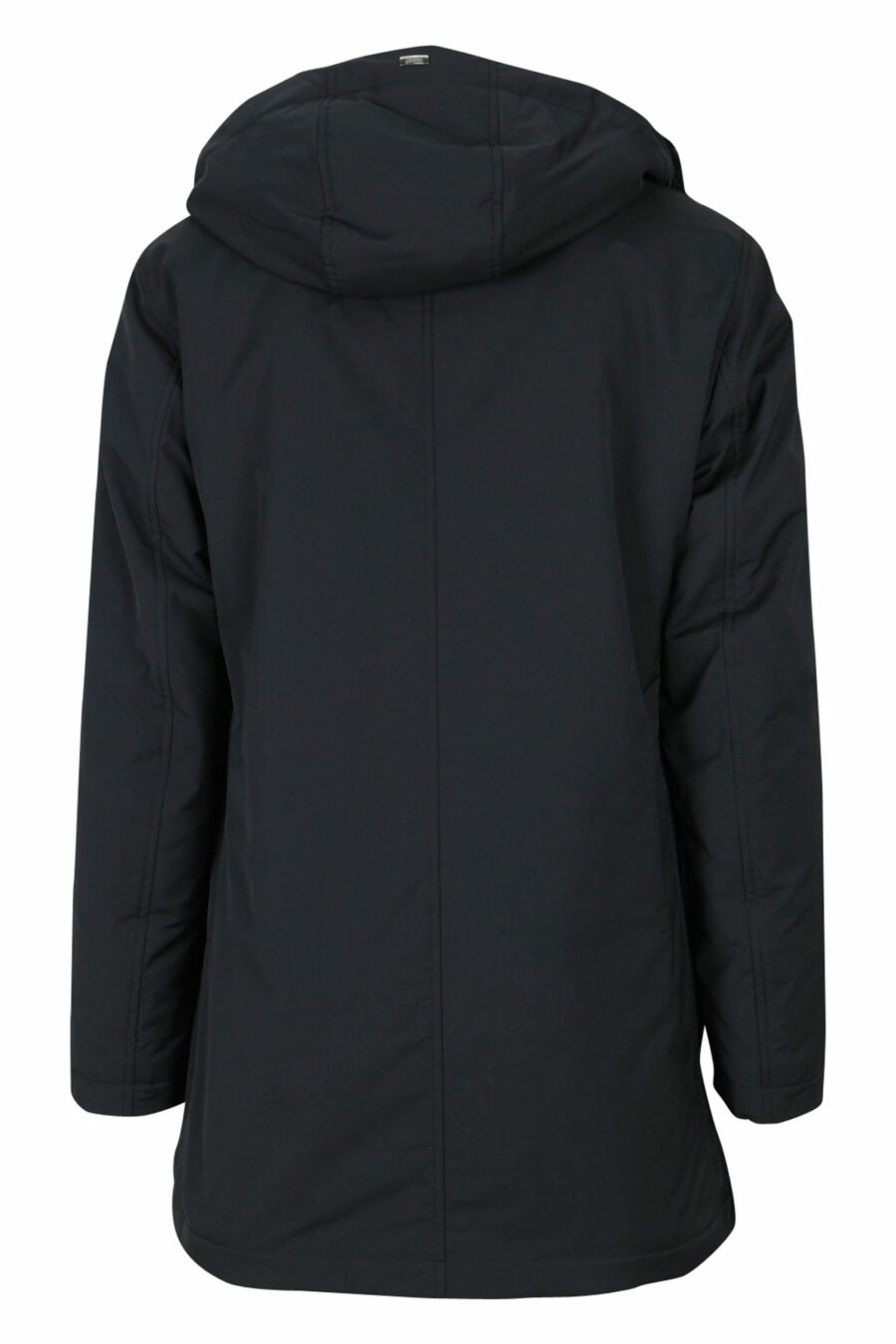 Black parka with hood and synthetic lining - 8055721650272 2 scaled