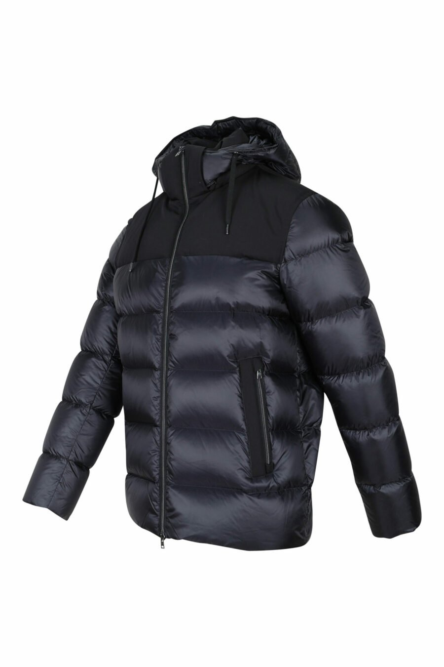 Black mix hooded jacket with hood - 8055721704395 1 scaled