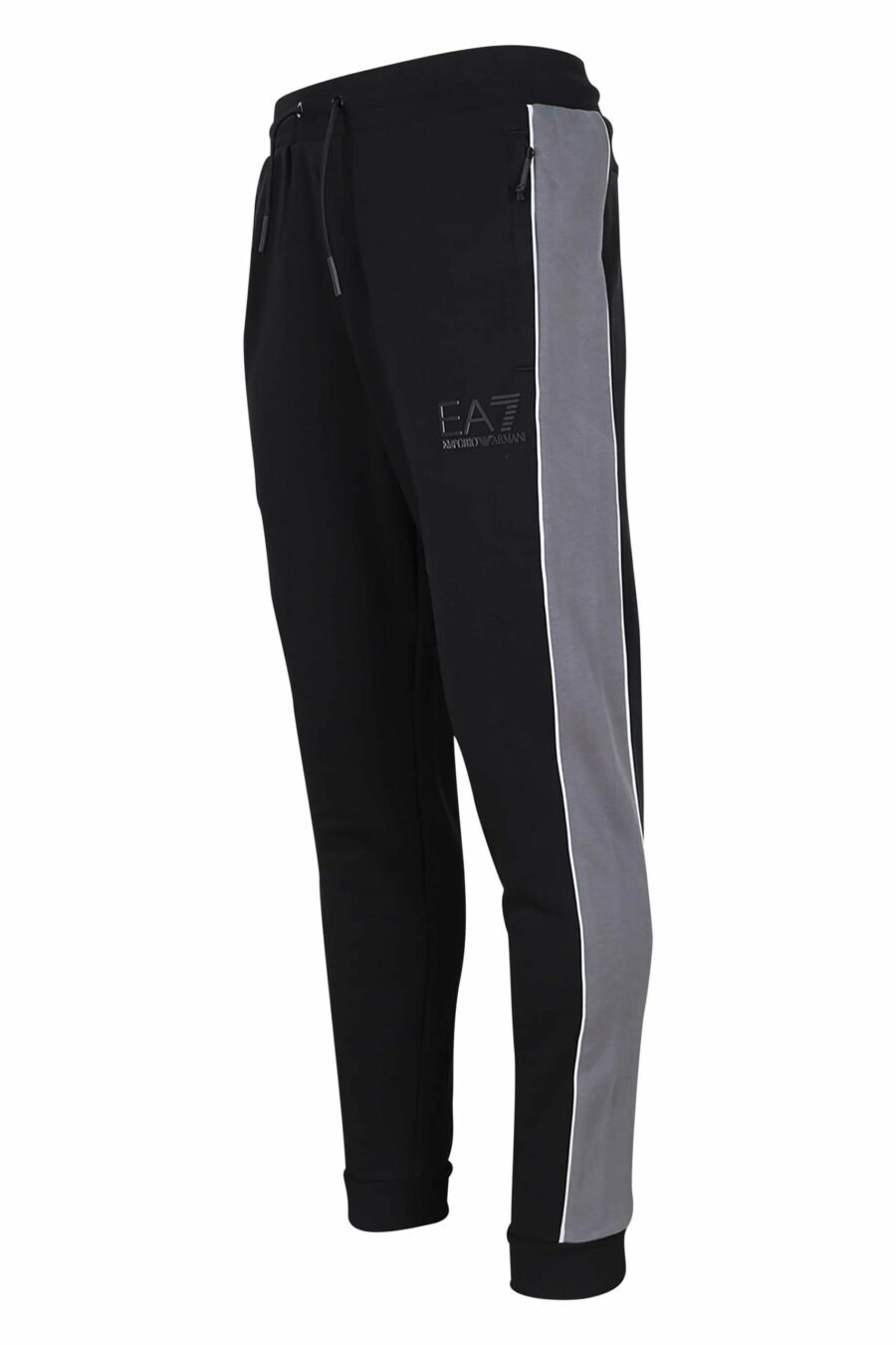 Pantalón de chándal negro con lineas grises laterales y minilogo "lux identity" - 8056787946842 1 scaled