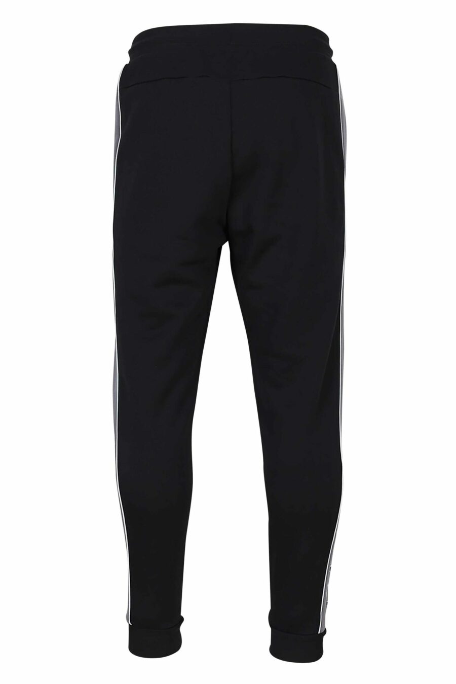Pantalón de chándal negro con lineas grises laterales y minilogo "lux identity" - 8056787946842 2 scaled