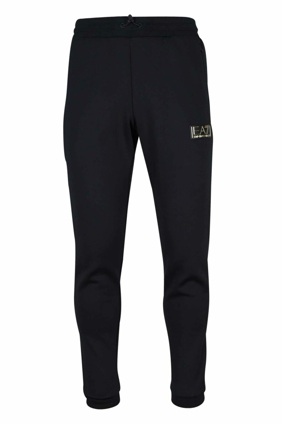 Pantalón de chándal negro con logo placa "lux identity" dorado - 8056787947160 scaled