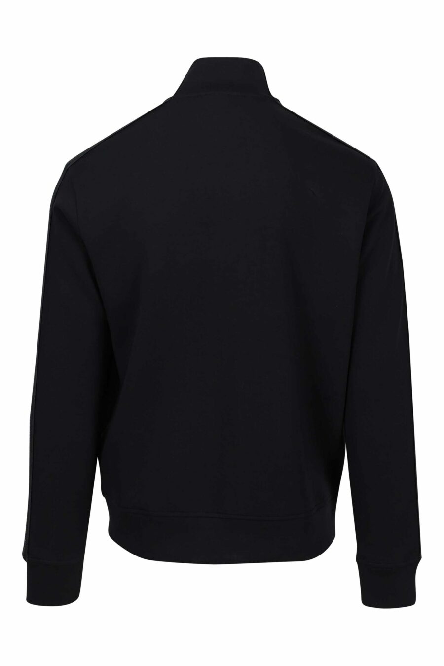 Black turtleneck sweatshirt with side stripes and minilogue - 8057767454784 2 scaled