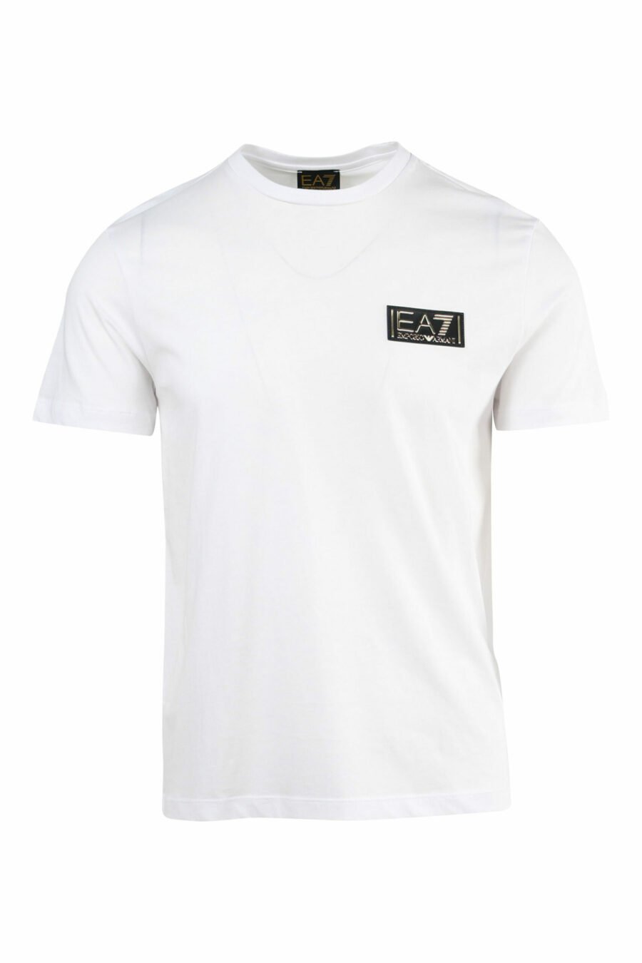 Weißes T-Shirt mit goldenem "lux identity"-Mini-Logo - 8057767515720 1 skaliert