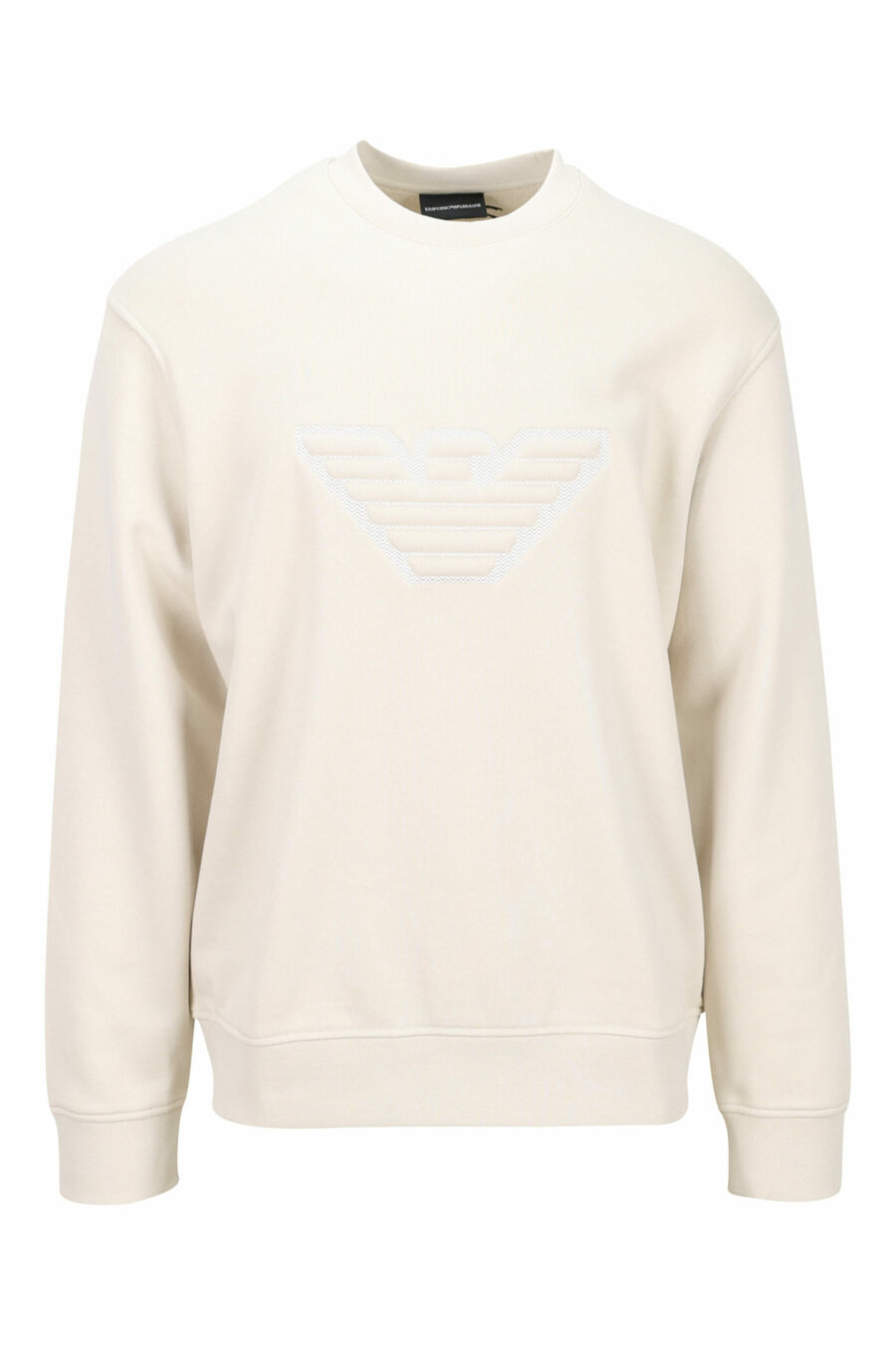 Beige sweatshirt with eagle maxilogue - 8057767552107 scaled