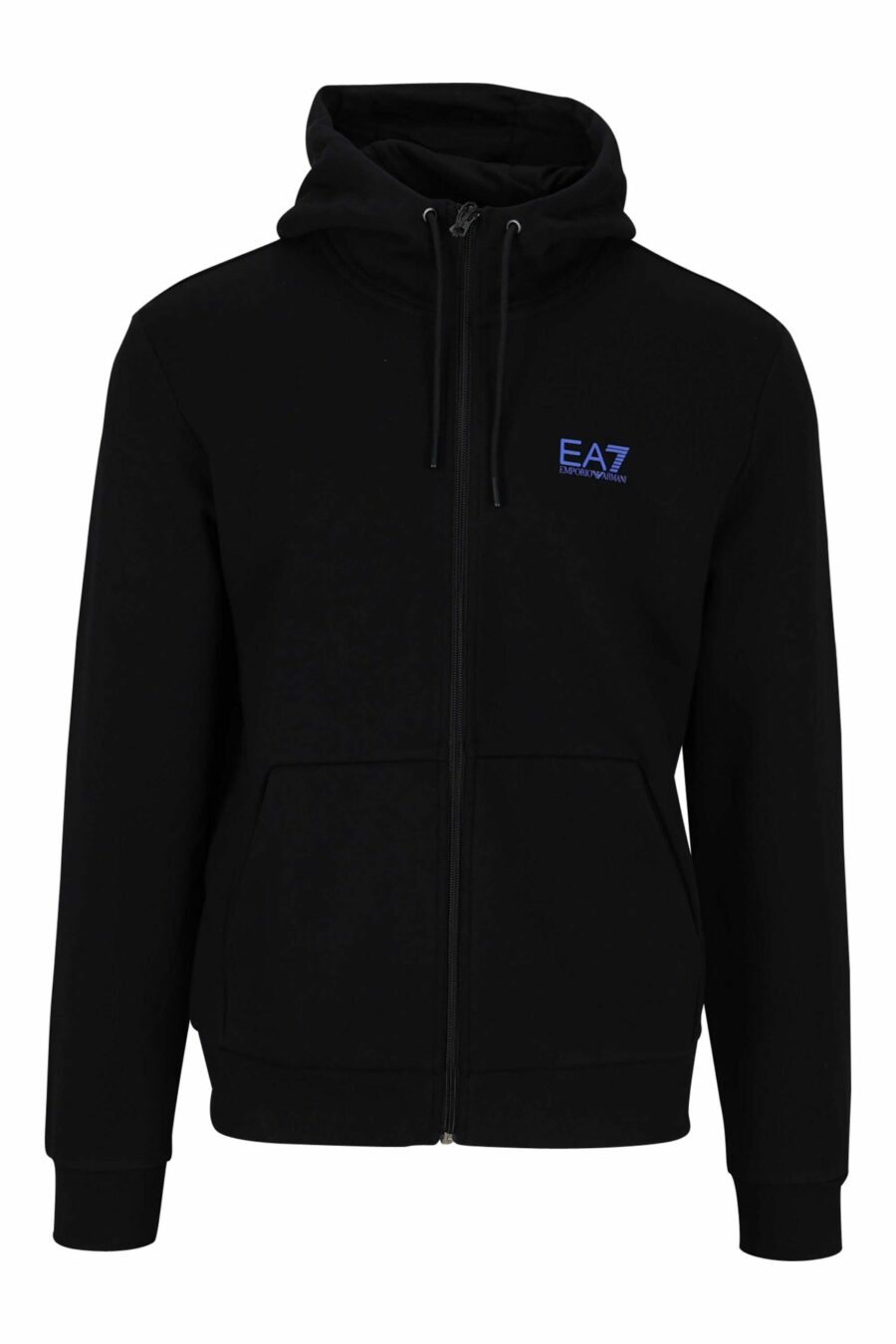 Sweat noir zippé avec capuche et mini logo "lux identity" - 8057767624941 scaled