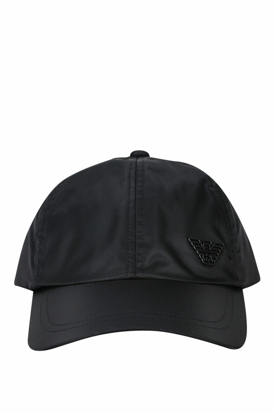 Black cap with black metal eagle logo - 8057767767730 scaled