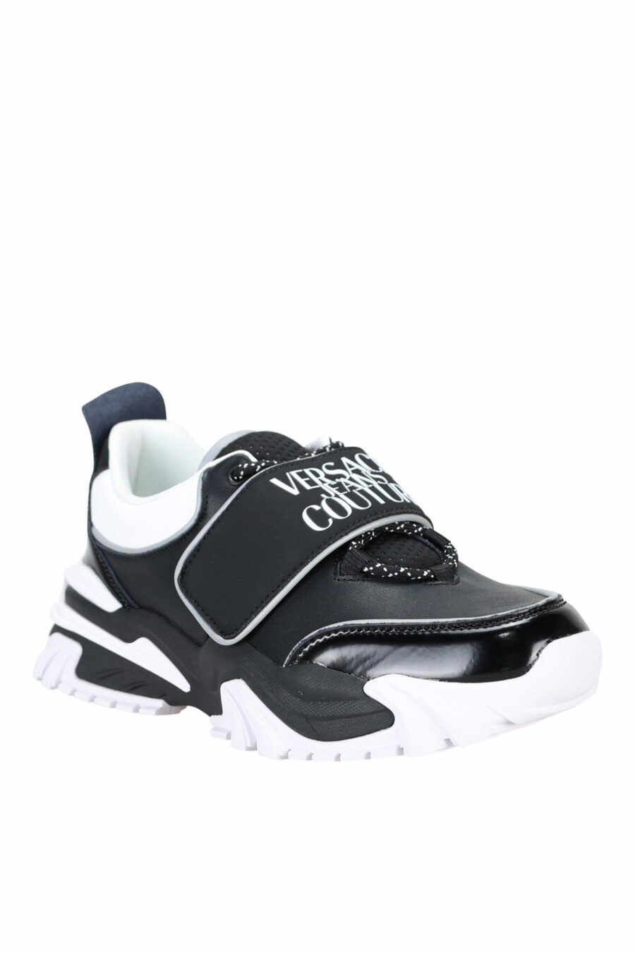 Zapatillas negras con blanco mix y logo en velcro - 808052019490008 1 scaled