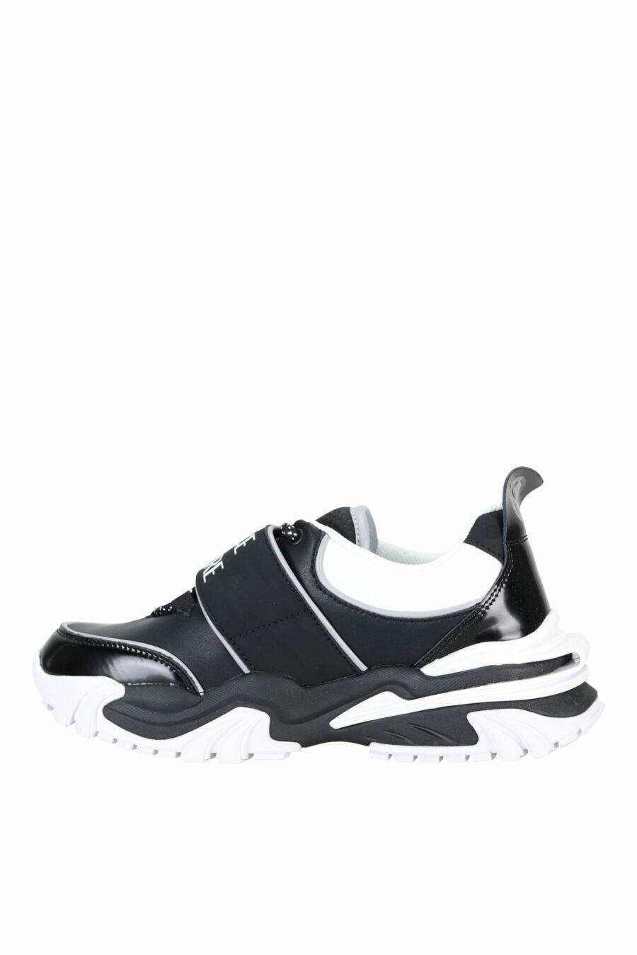 Black trainers with white mix and velcro logo - 808052019490008 2 scaled