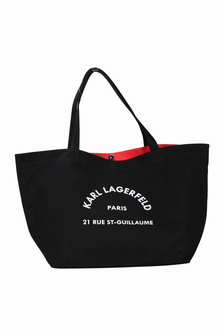 Tote bag negra con maxilogo "rue st guillaume" - 8720092106603 scaled