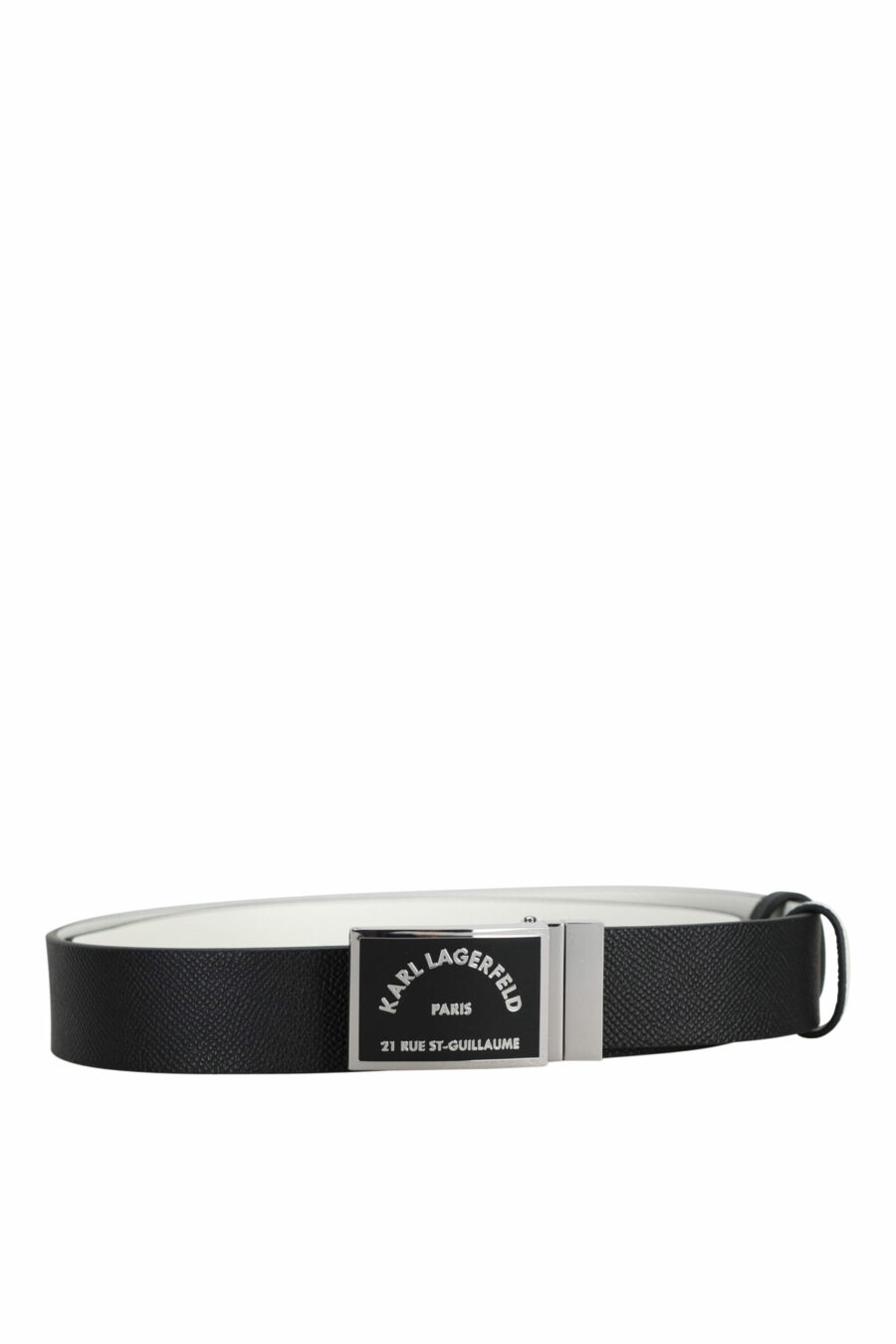 Cinturón reversible negro con logo "rue st guillaume" en placa - 8720744416890 scaled