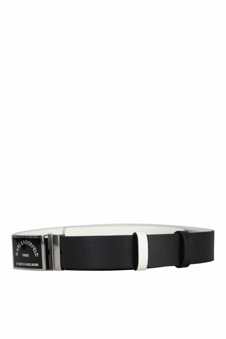 Cinturón reversible negro con logo "rue st guillaume" en placa - 8720744416890 1 scaled