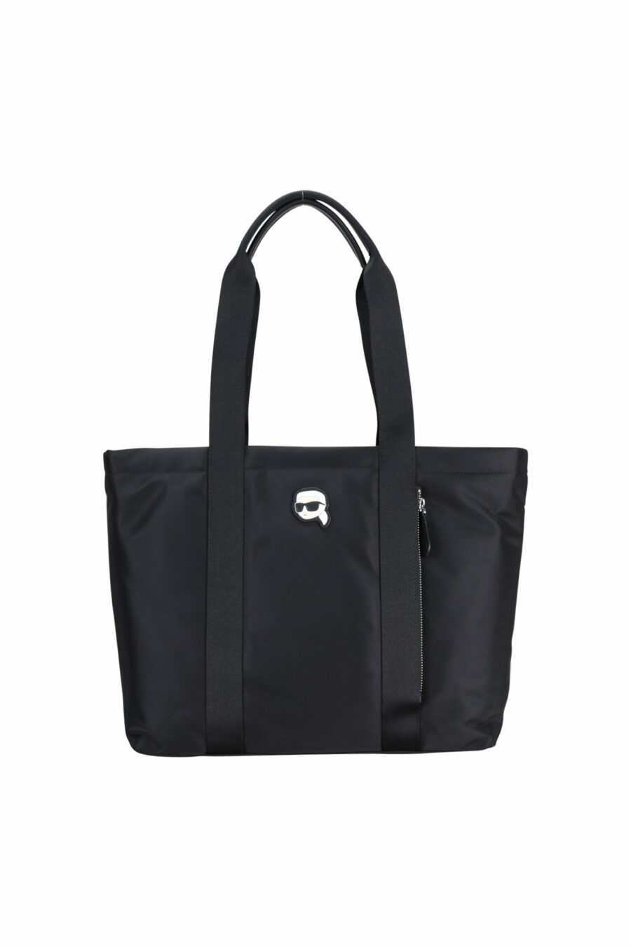 Black nylon tote bag with mini logo "karl" - 8720744417651 scaled