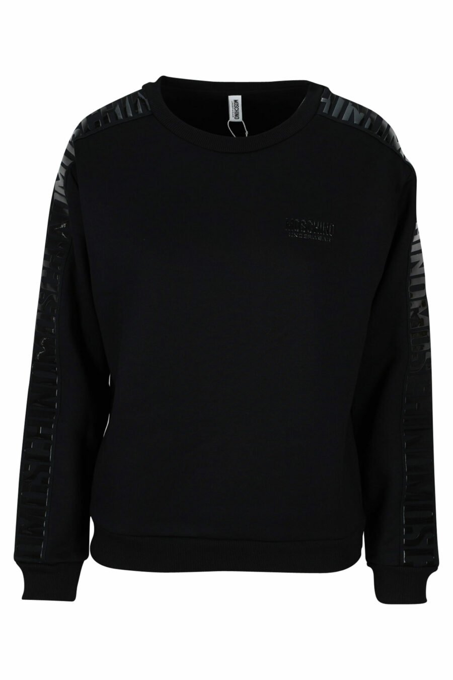Schwarzes Sweatshirt mit monochromem Bandlogo an den Seiten - 889316614961 skaliert
