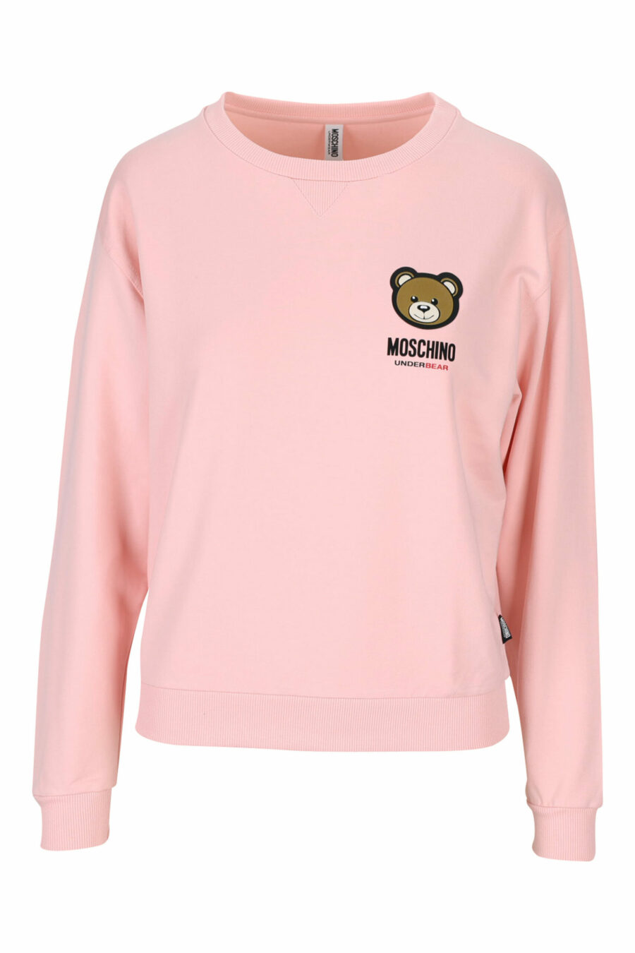 Pink sweatshirt with bear logo patch "underbear" - 889316618365 scaled