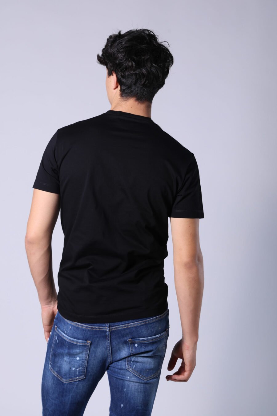 Schwarzes T-Shirt mit klassischem Logo in Weiß - Untitled Catalog 05263