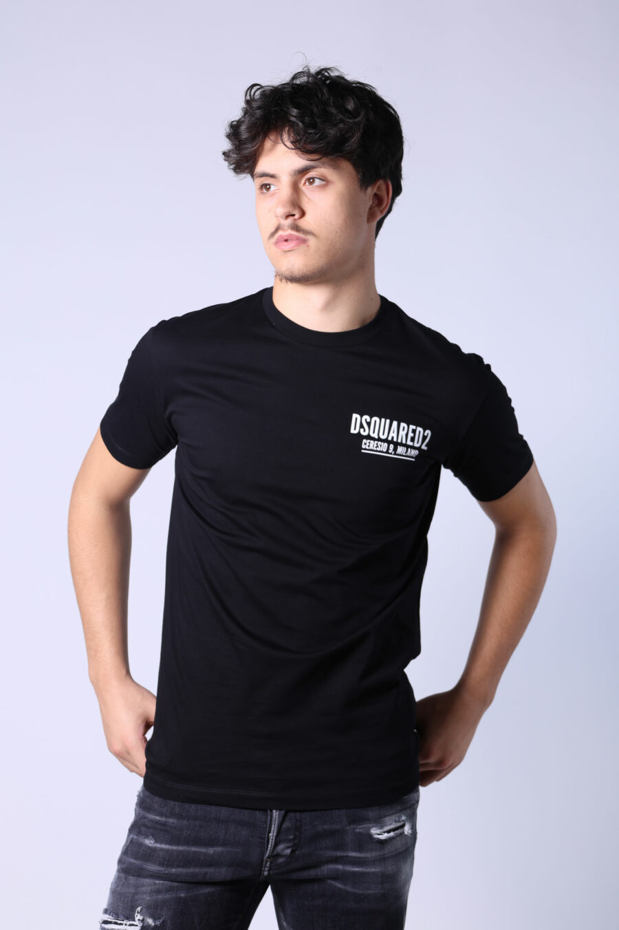 T-shirt noir avec petit logo ceresio 9 - Untitled Catalog 05320