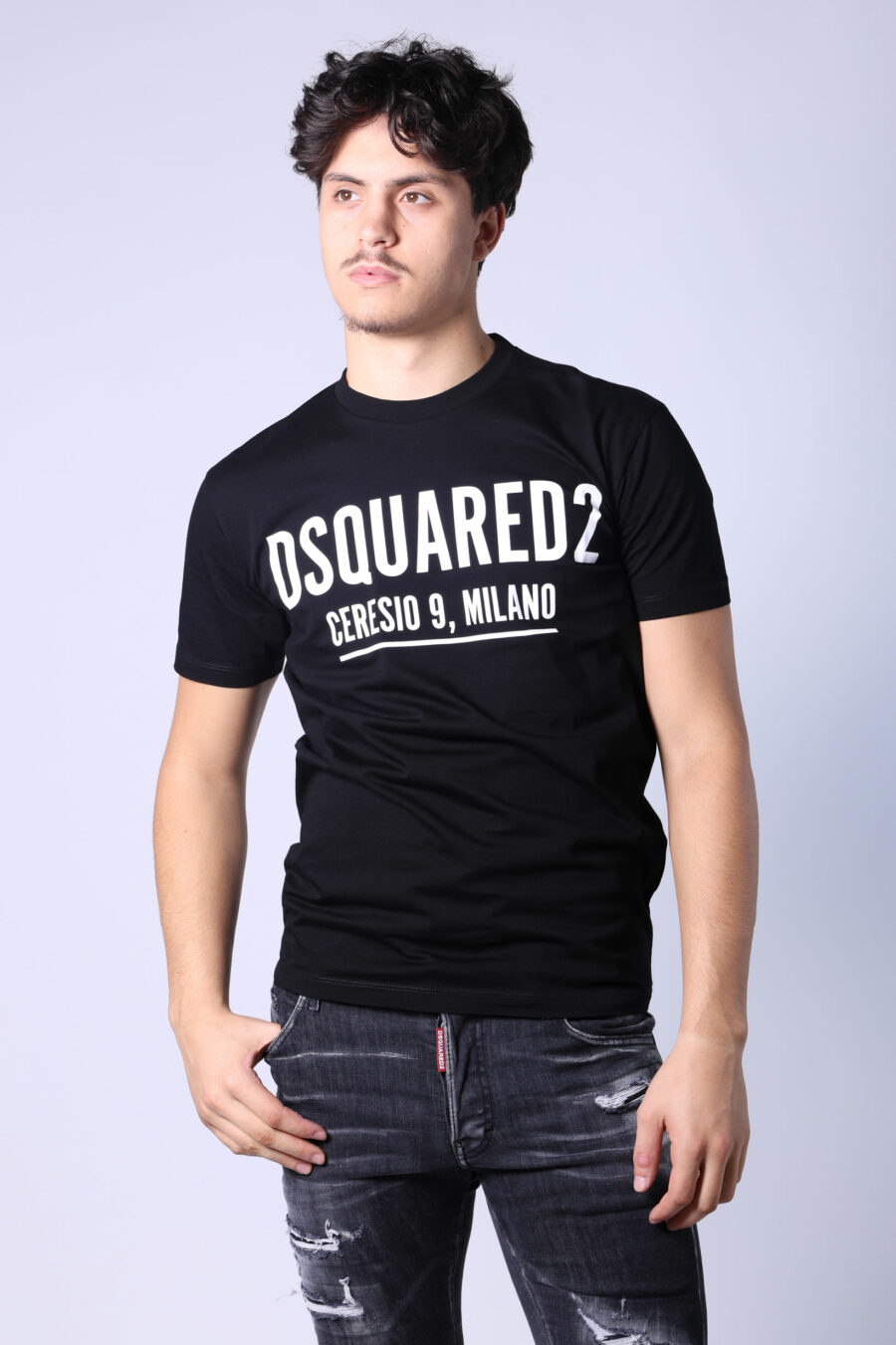 T-shirt noir avec logo ceresio 9 - Untitled Catalog 05328