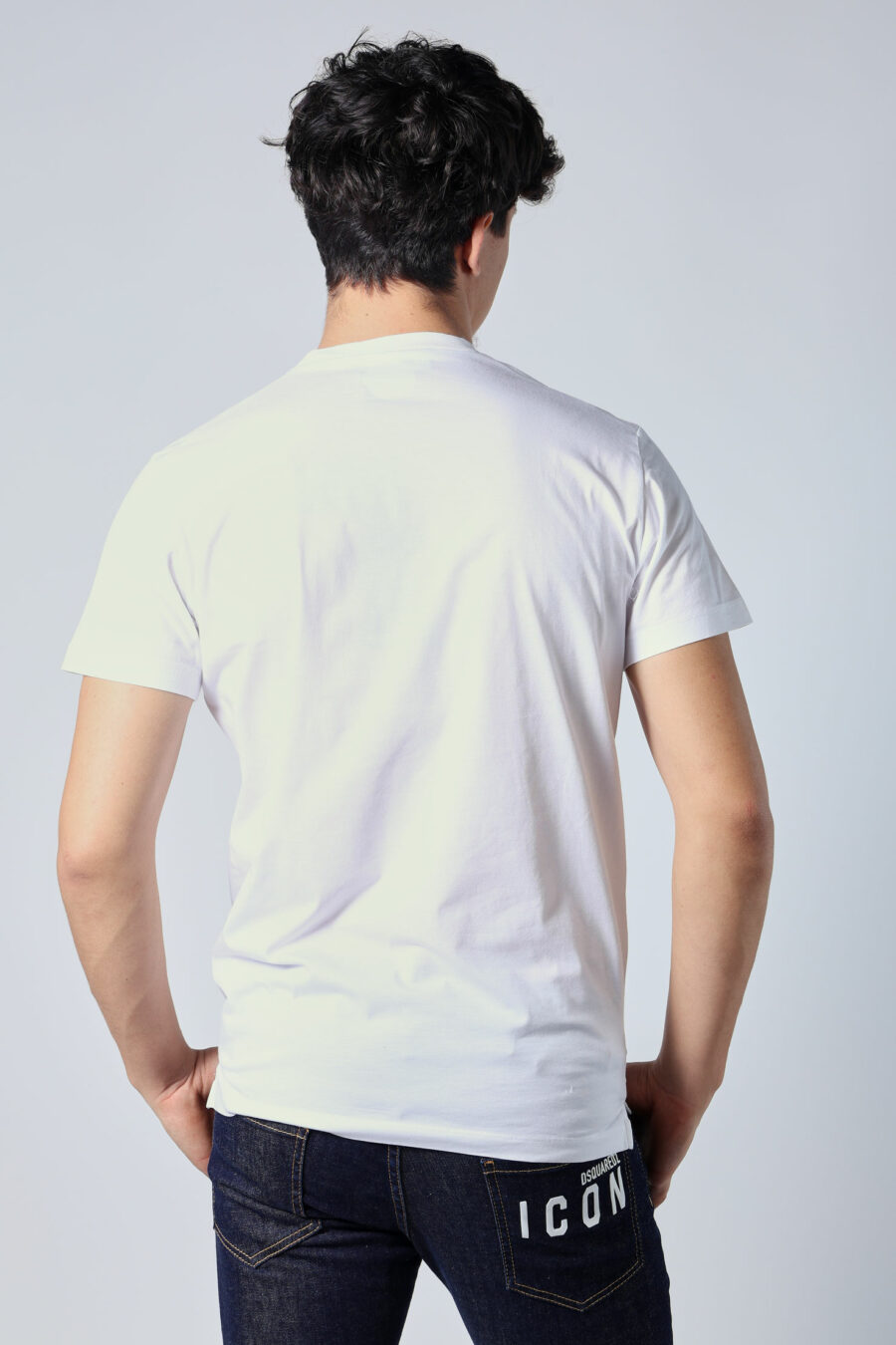 T-shirt blanc avec logo maxi "college" bleu - Untitled Catalog 05654