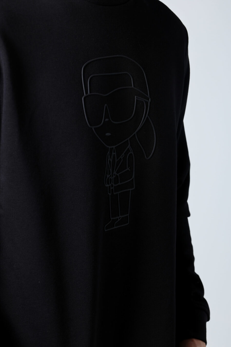 Schwarzes Sweatshirt mit einfarbigem Gummi-Maxi-Logo - Untitled Catalog 05705