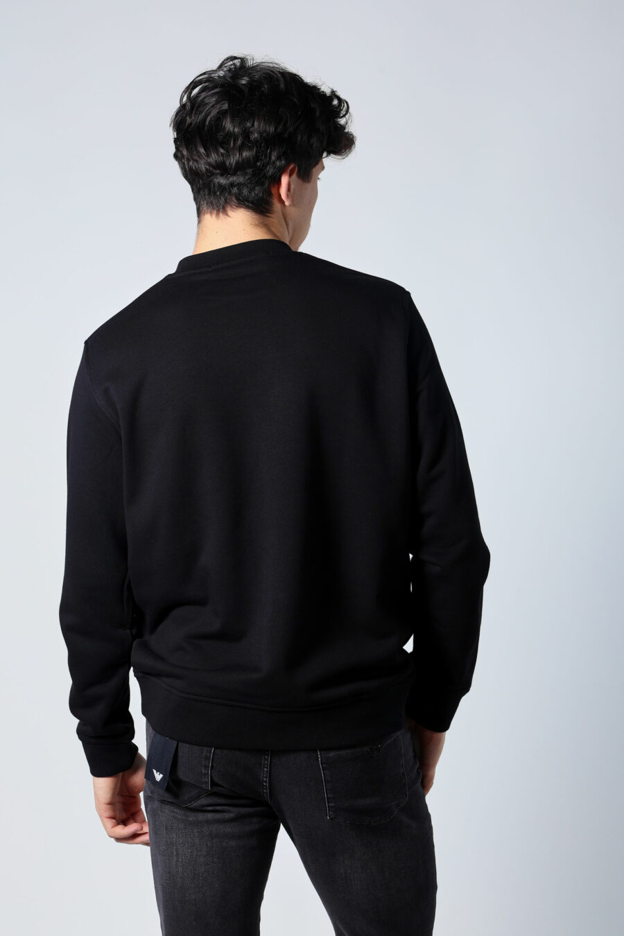 Schwarzes Sweatshirt mit einfarbigem Gummi-Maxi-Logo - Untitled Catalog 05706