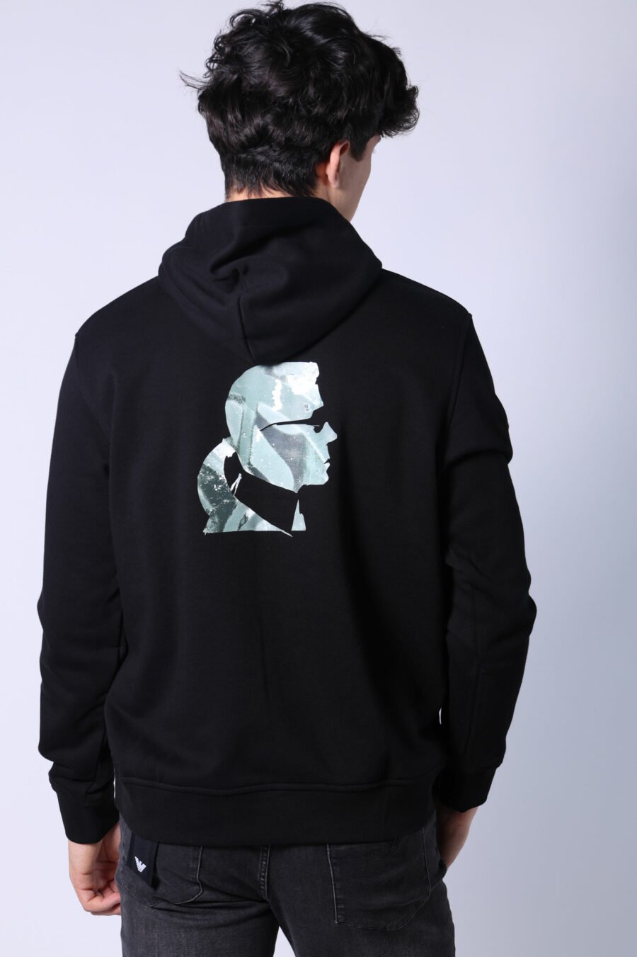 Black hooded sweatshirt with "rue st guillaume" logo - Untitled Catalog 05750