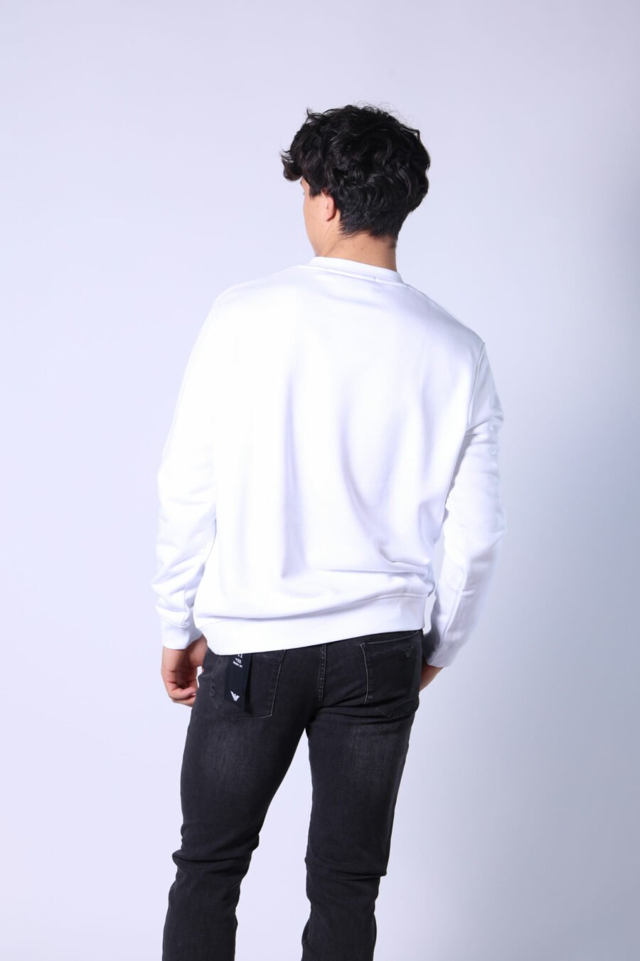 Weißes Sweatshirt mit einfarbigem Gummi-Maxi-Logo - Untitled Catalog 05754