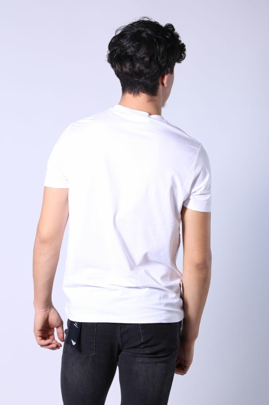 Camiseta blanca con maxilogo "karl silueta" multicolor - Untitled Catalog 05758