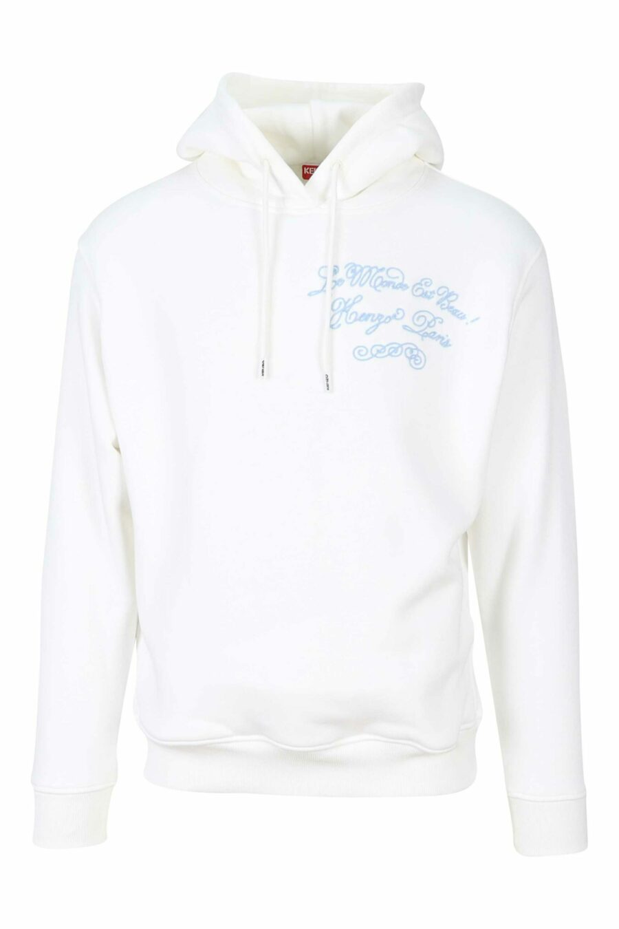 White hooded sweatshirt with mini logo "kenzo travel" - 3612230515765 1 scaled