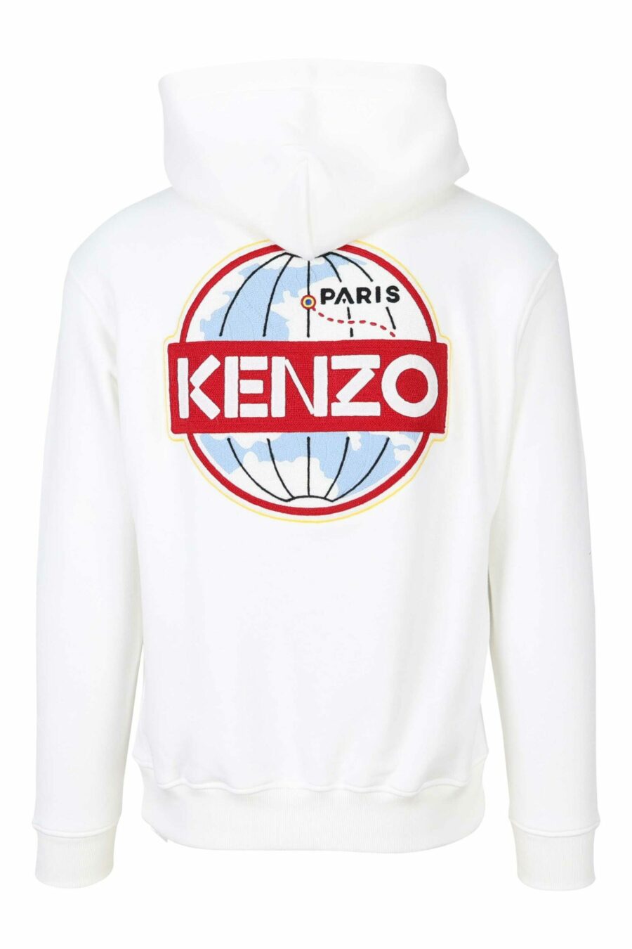 Sweat à capuche blanc avec mini logo "kenzo travel" - 3612230515765 2 1 à l'échelle