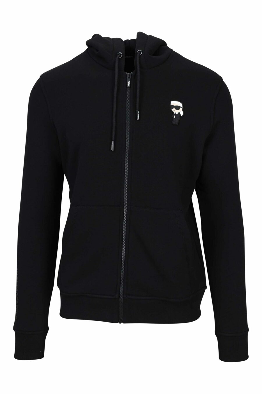 Schwarzes Kapuzensweatshirt mit Reißverschlüssen und Gummi-Mini-Logo - 4062226653459 1 skaliert