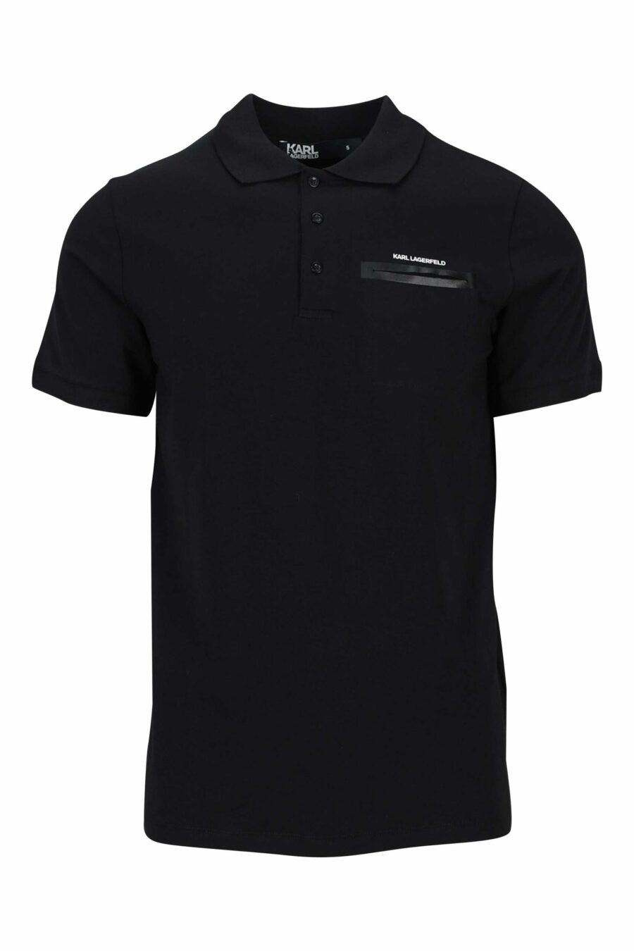 Schwarzes Poloshirt mit schwarzem, glänzendem Logo - 4062226664301 1 skaliert